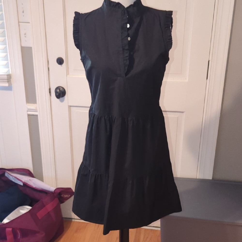Elie Tahari Black Ruffle Mini Dress